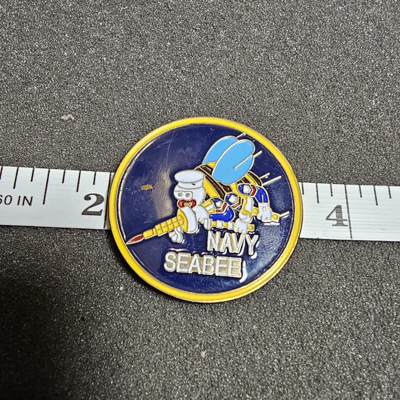 Navy Seabee Duty Honor Country Proudly Served Challenge Coin Bronze Enameled sho - Picture 4 of 4